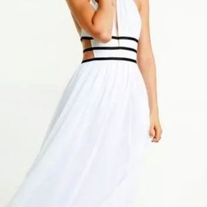 Express White Long Dress with Sides Open